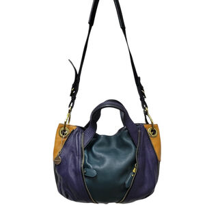 OrYANY Genuine Leather Multicolor Colorblock Shoulder Hobo Bag